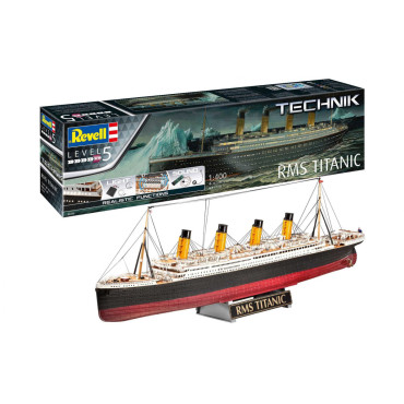 KIT PARA MONTAR REVELL RMS TITANIC TECHNIK EDITION FUNÇÕES REALISTAS LUZ SOM 1/400 262 PEÇAS REV 00458